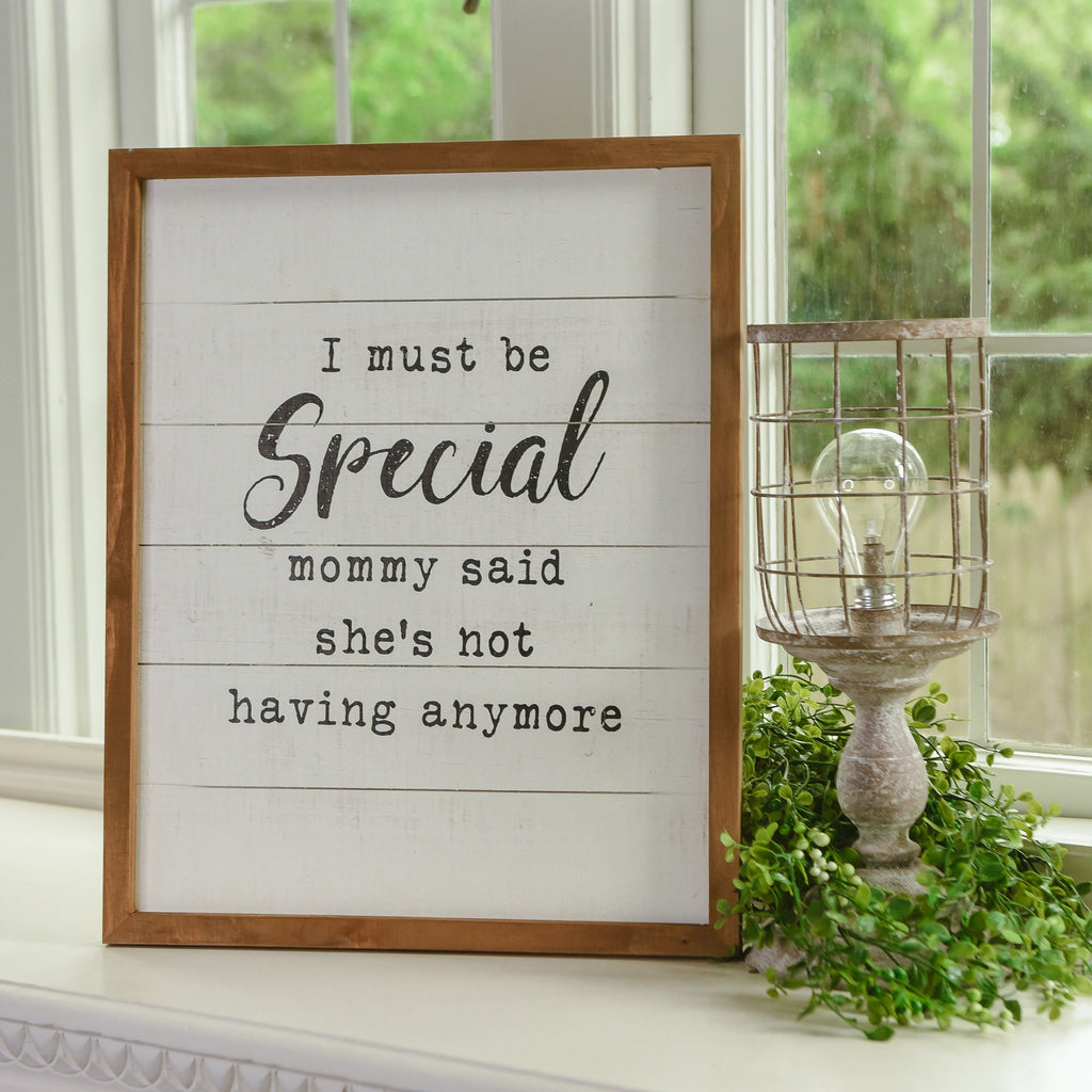 Must Be Special Wooden Nursery Sign Funny Mom Baby Shower Gift Humorous Kids Room Decor