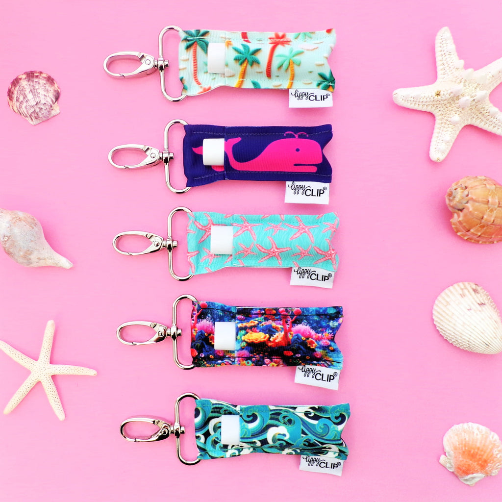 Blue Whale on Pink LippyClip® Lip Balm Holder