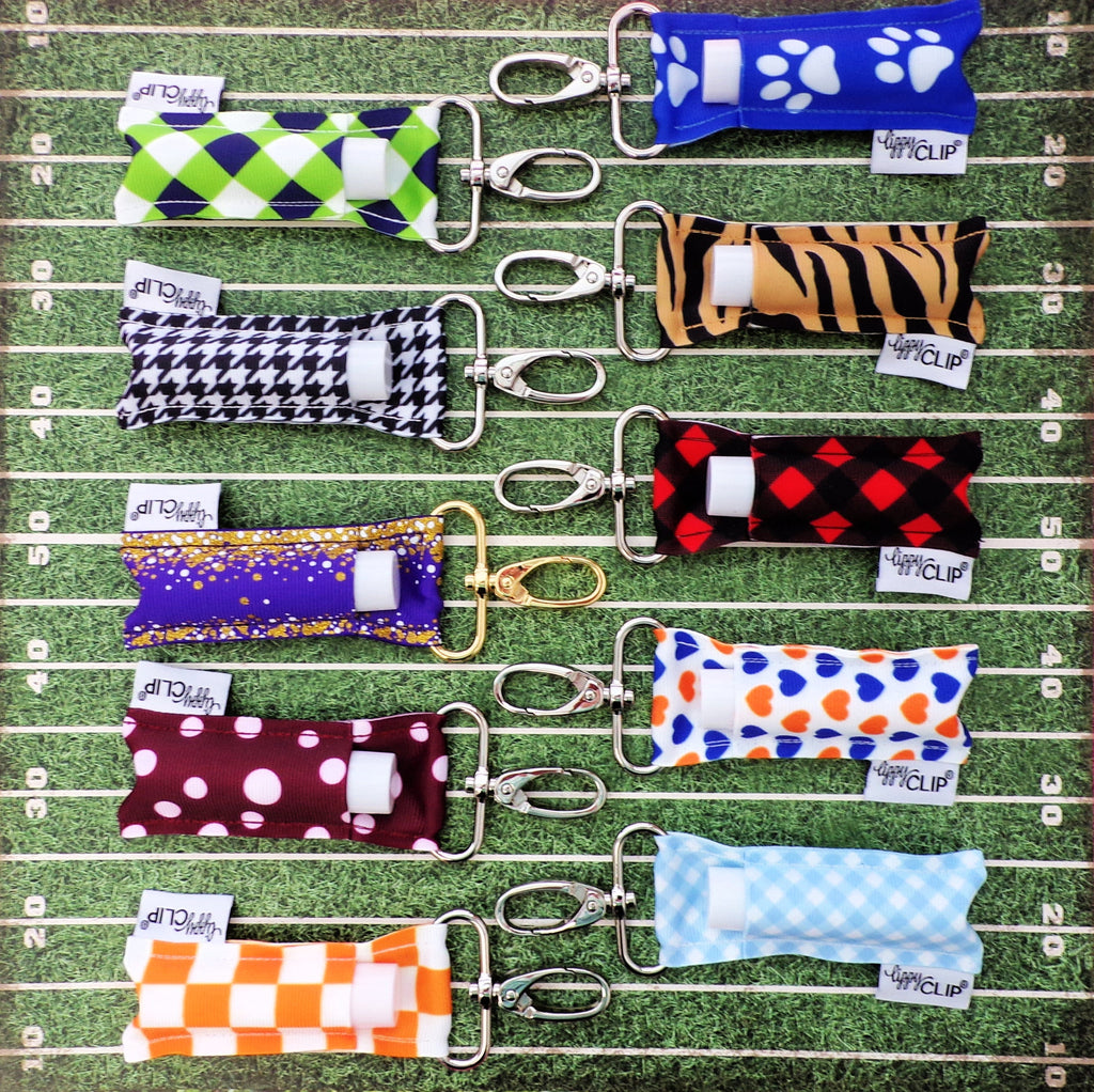 Orange and White Checkerboard LippyClip® Lip Balm Holder