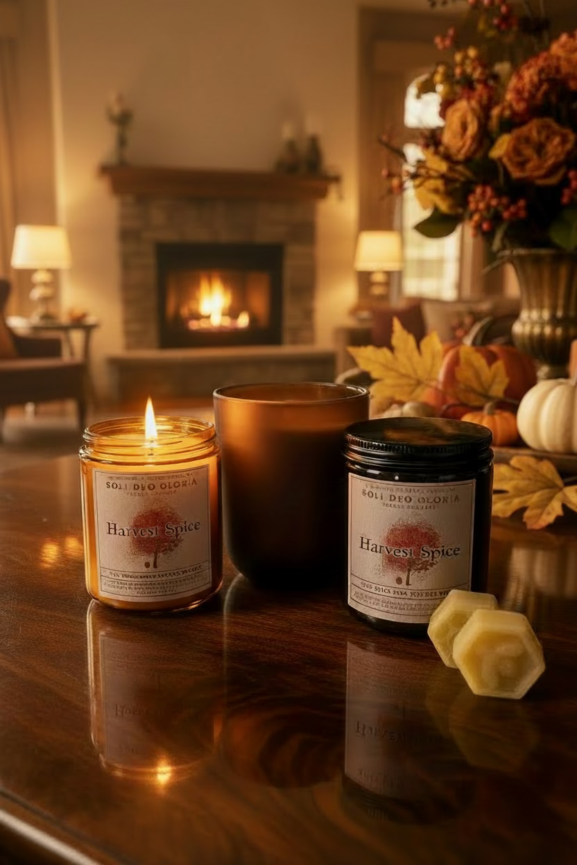 Harvest Spice Fall Beeswax Candle | Organic Essential Oil Infused
