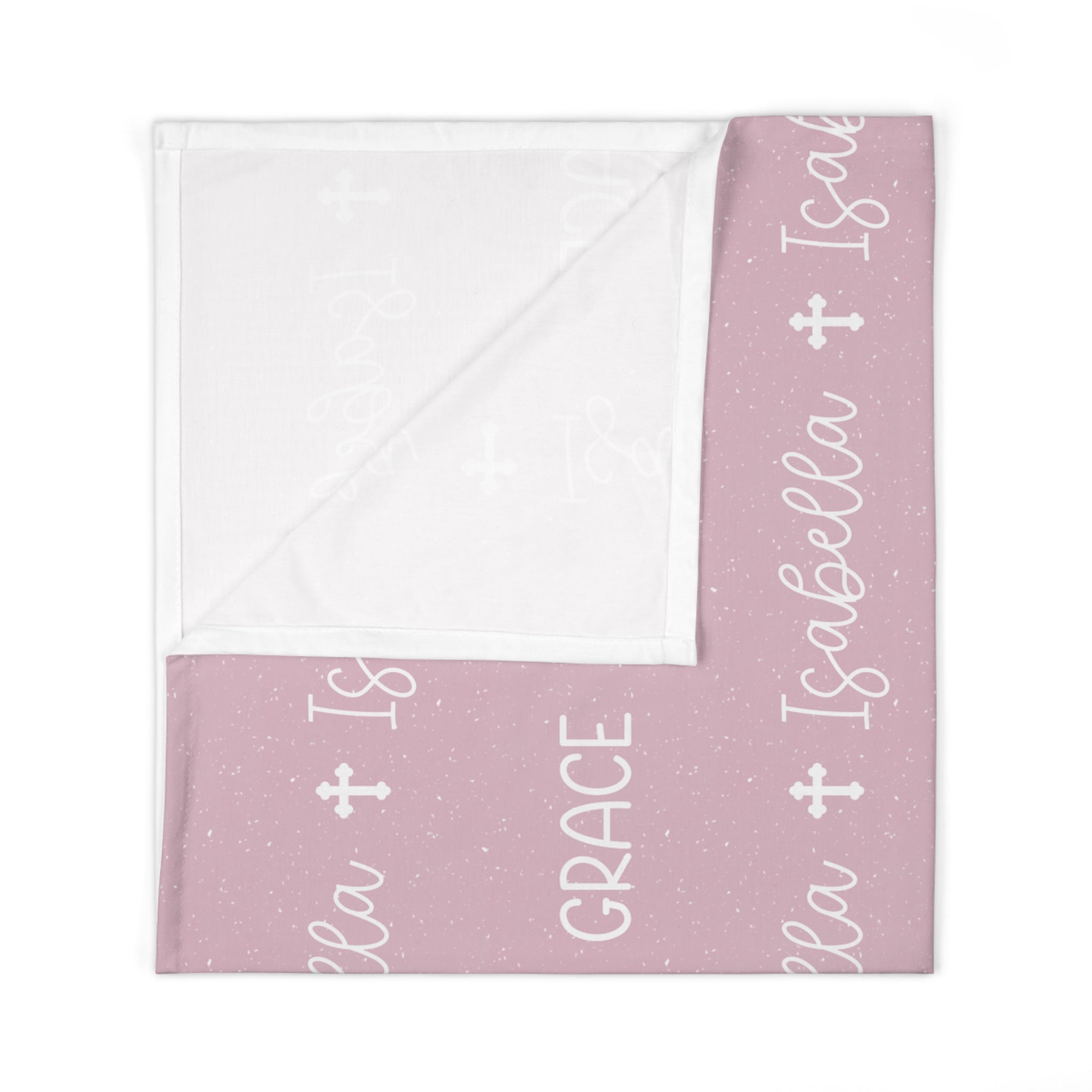 Personalized Pink Baby Name Swaddle Blanket