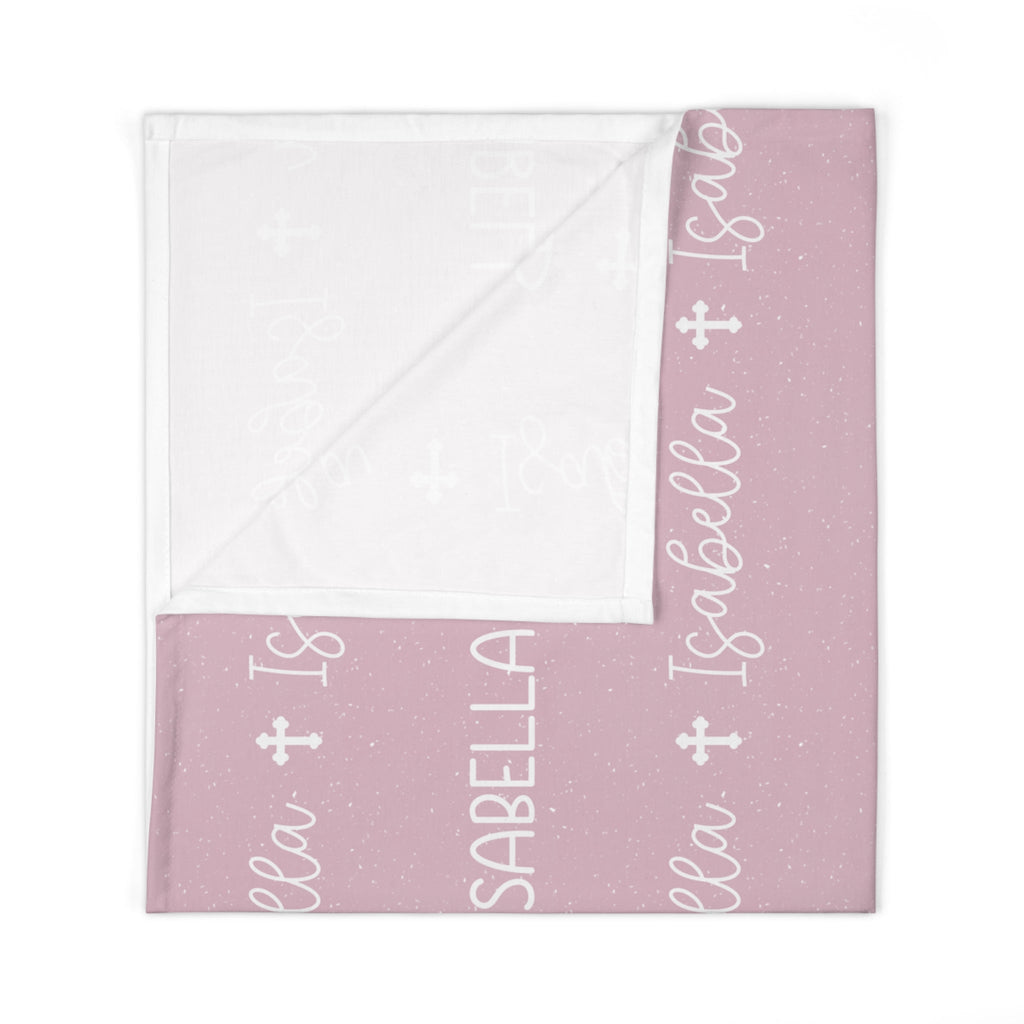Personalized Pink Baby Name Swaddle Blanket