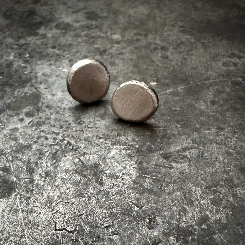 Recycled Sterling Silver Minimalist Studs | River Pebble Stud Earrings | Everyday Jewelry