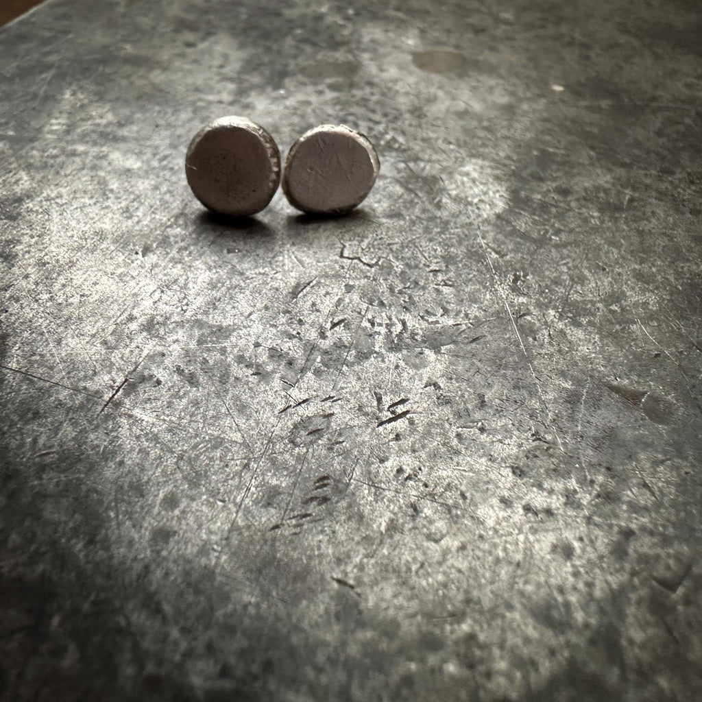 Recycled Sterling Silver Minimalist Studs | River Pebble Stud Earrings | Everyday Jewelry