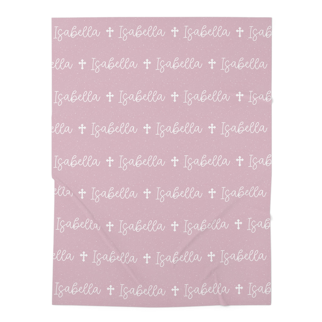 Personalized Pink Baby Name Swaddle Blanket