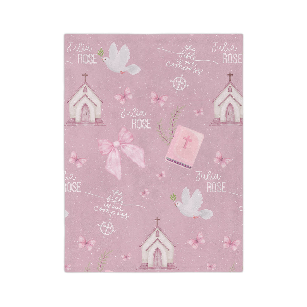 Personalized Bible is Our Compass Minky Blanket