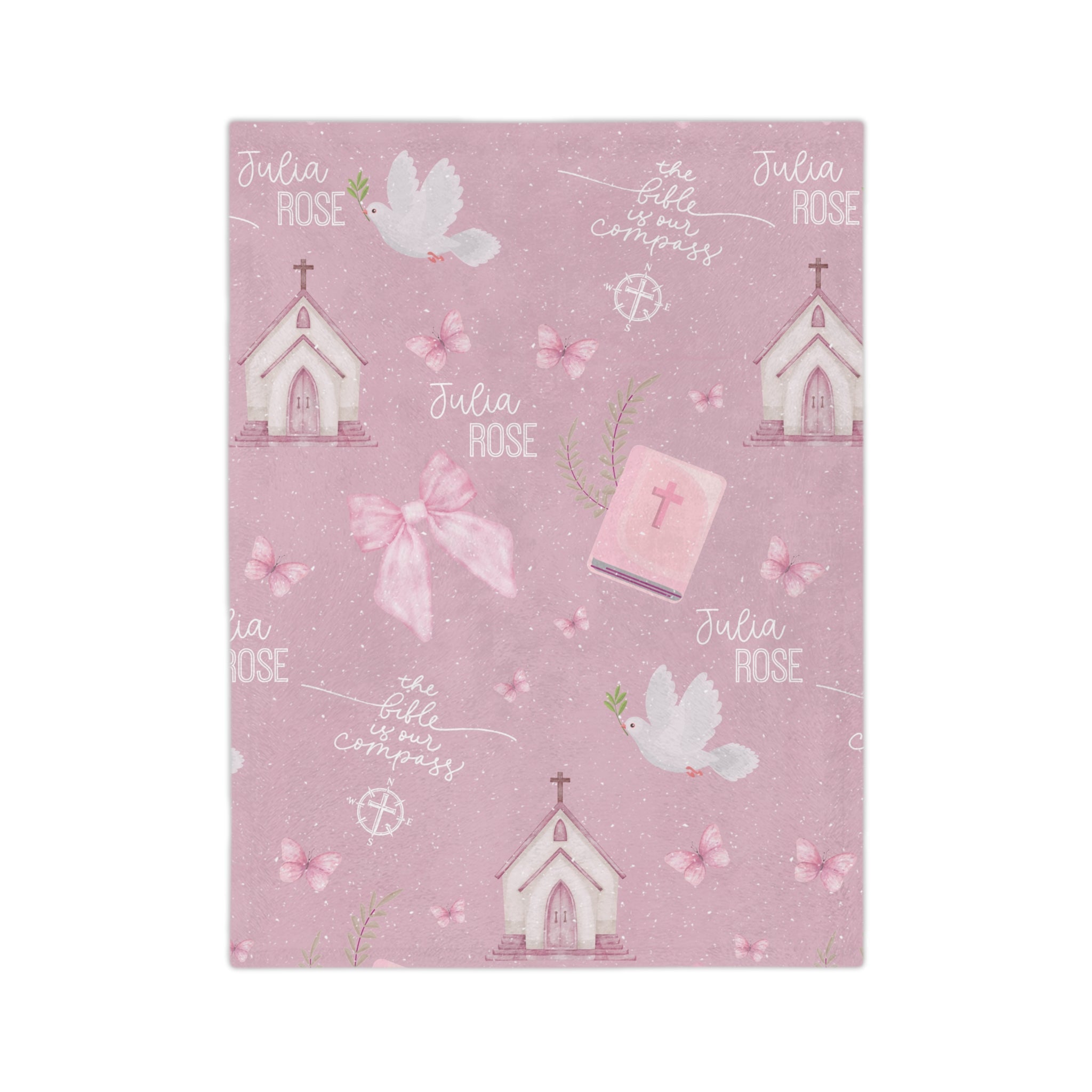 Personalized Bible is Our Compass Minky Blanket