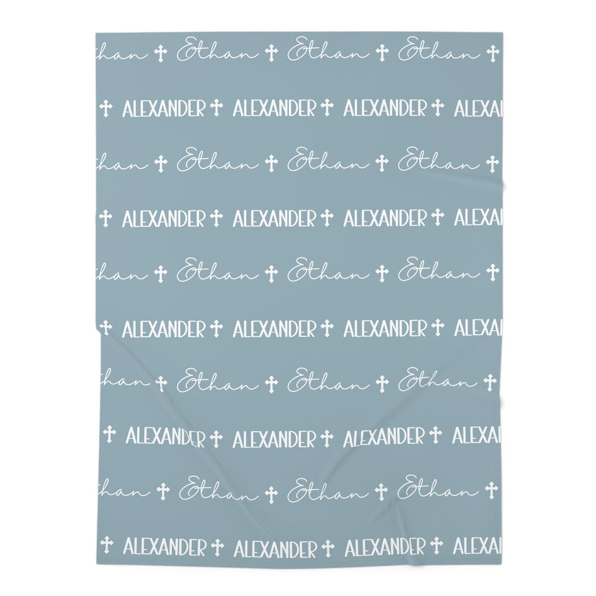 Personalized Blue Baby Name Swaddle Blanket