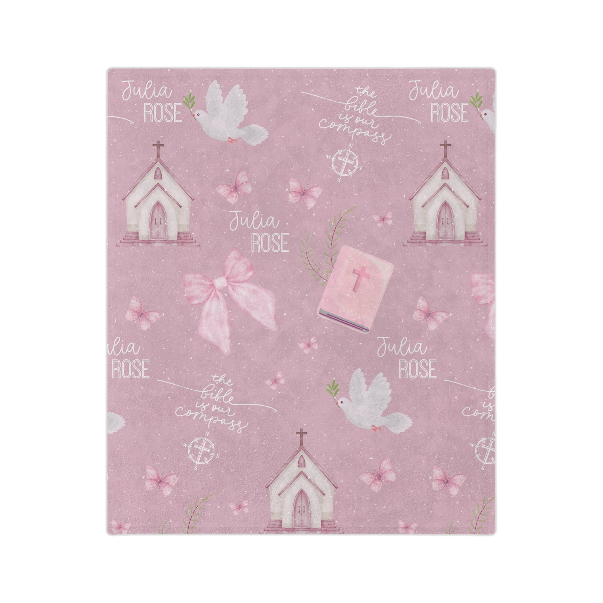 Personalized Bible is Our Compass Minky Blanket