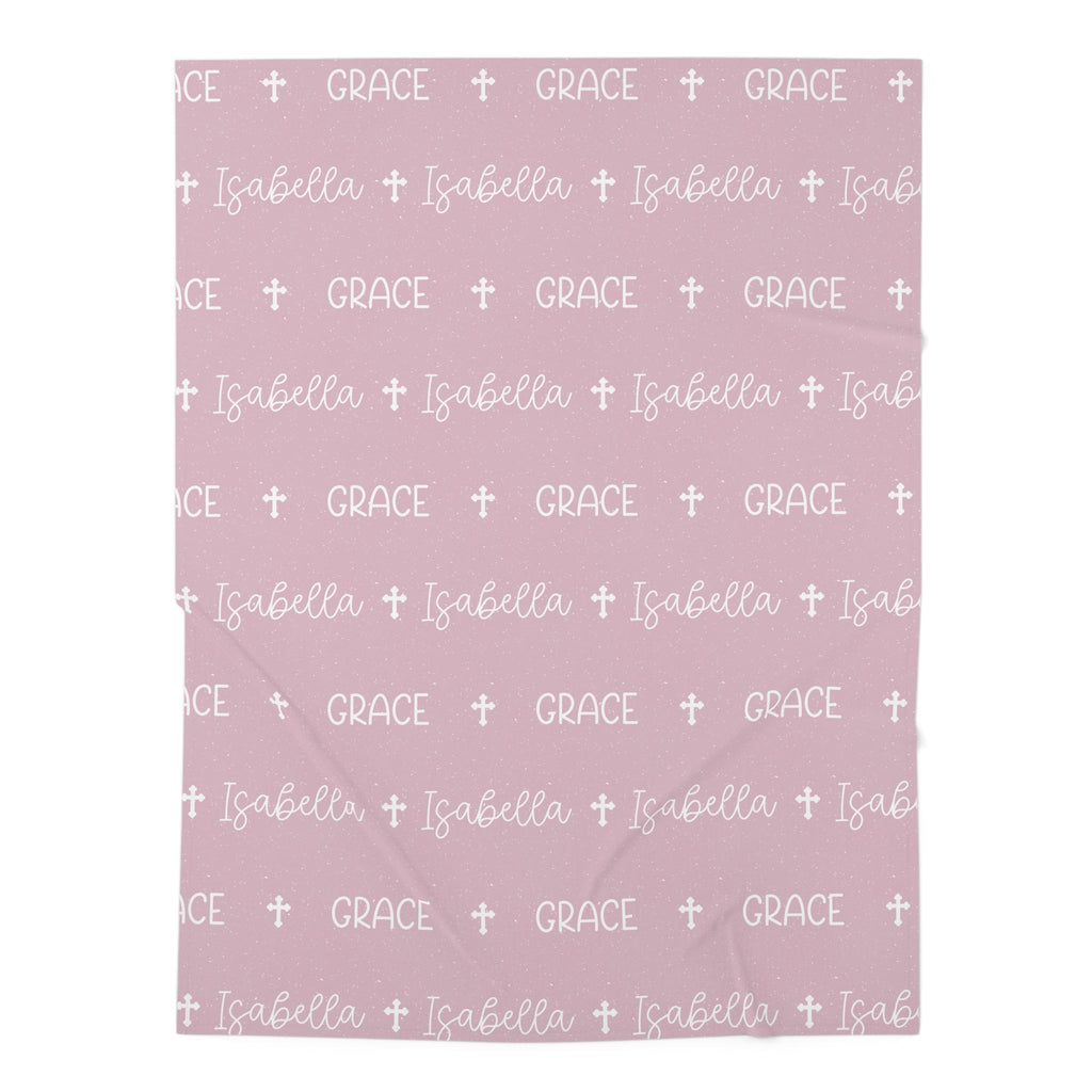 Personalized Pink Baby Name Swaddle Blanket