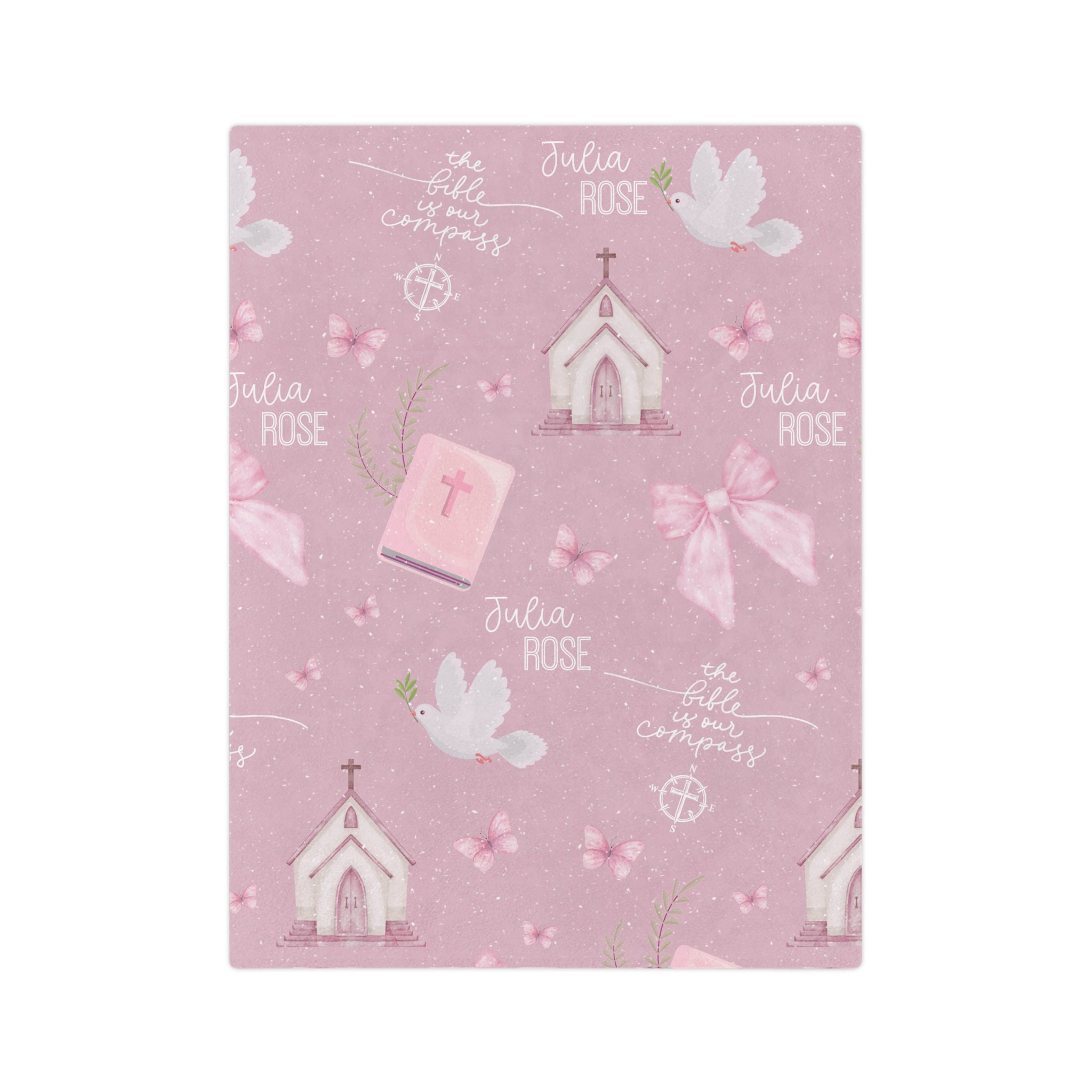 Personalized Bible is Our Compass Minky Blanket