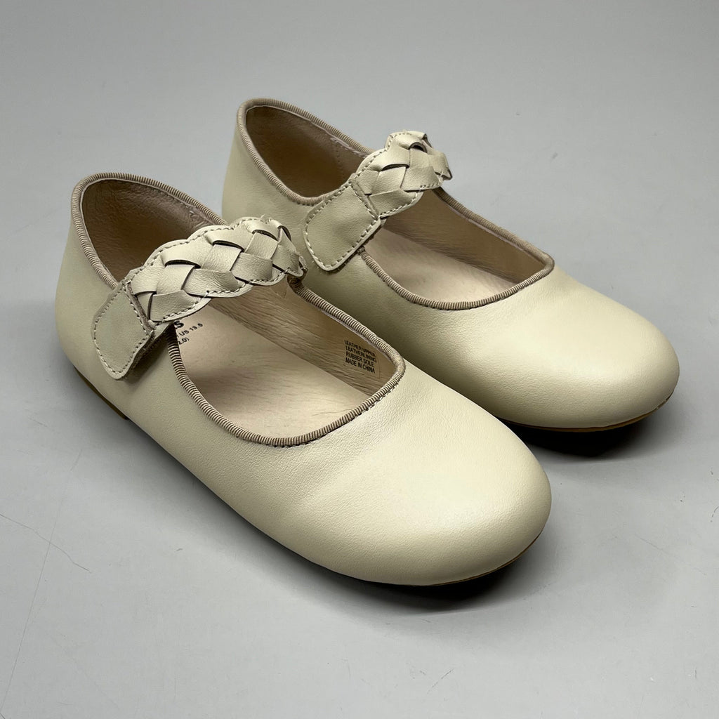 OLD SOLES Lady Plat Braided Strap Leather Shoe Kid’s Sz 28 US 11 Cream #817