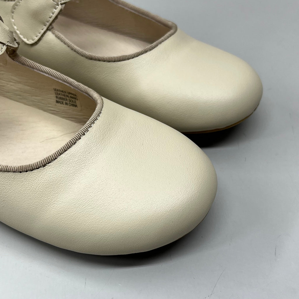 OLD SOLES Lady Plat Braided Strap Leather Shoe Kid’s Sz 28 US 11 Cream #817