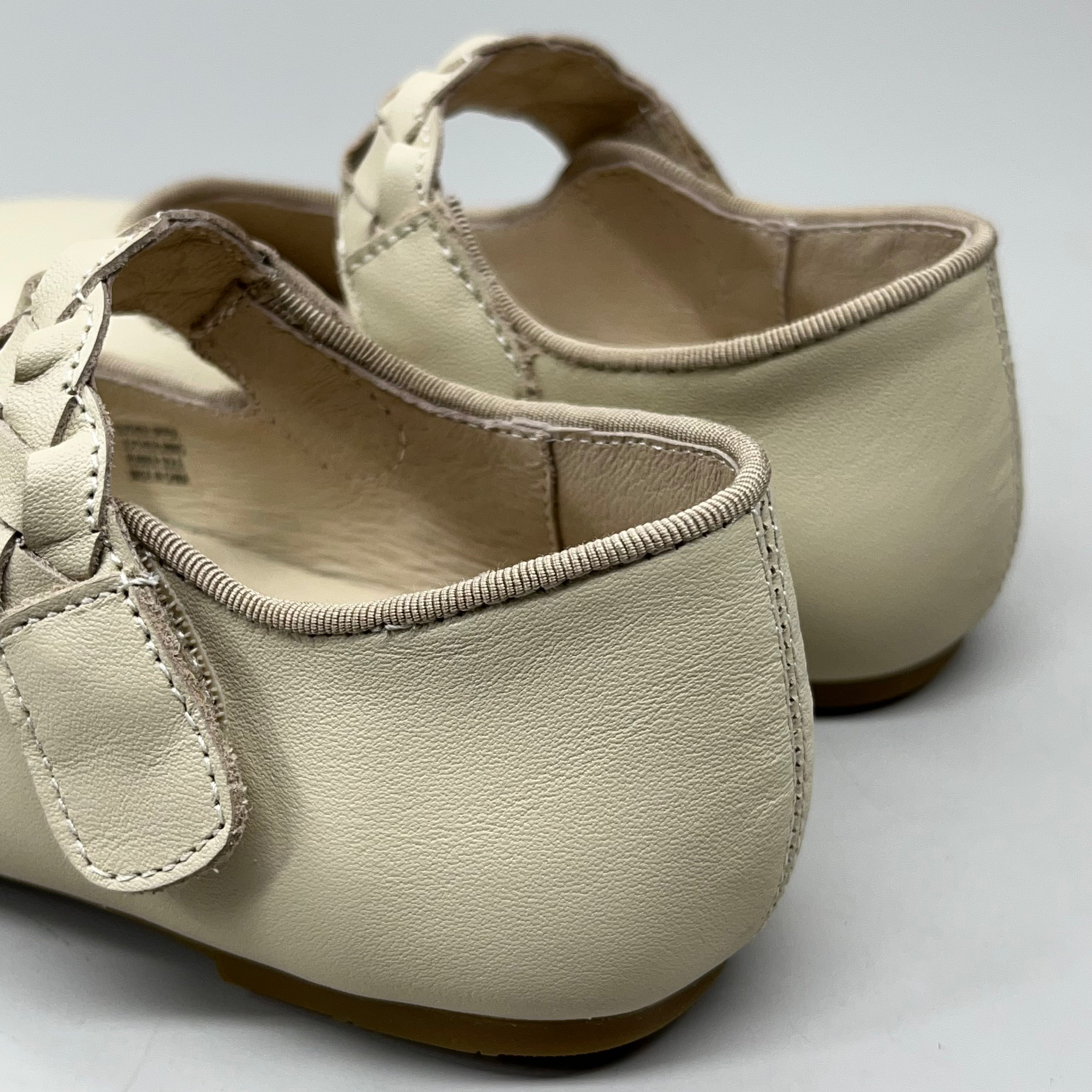 OLD SOLES Lady Plat Braided Strap Leather Shoe Kid’s Sz 28 US 11 Cream #817