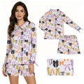 Long sleeves bows top shorts women Halloween pajamas