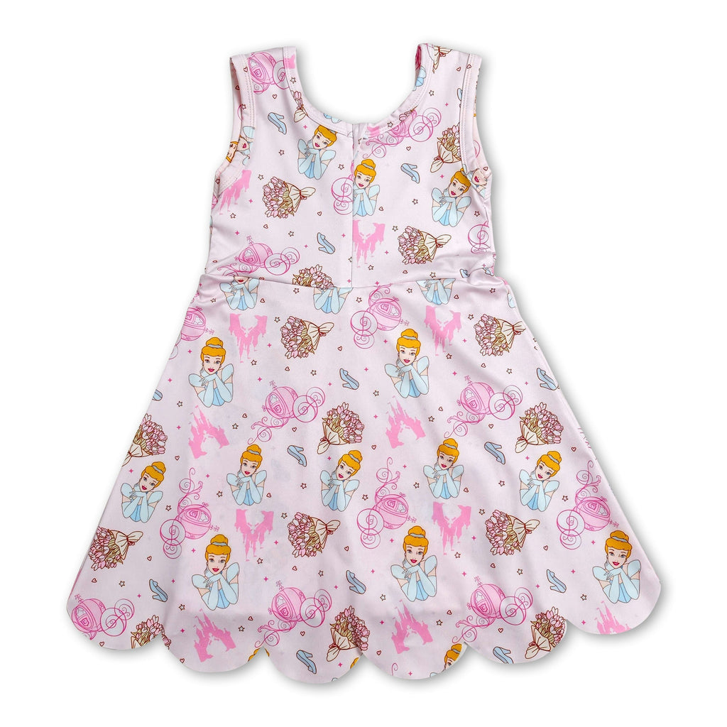 Sleeveless princess castle girls summer athletic dress
