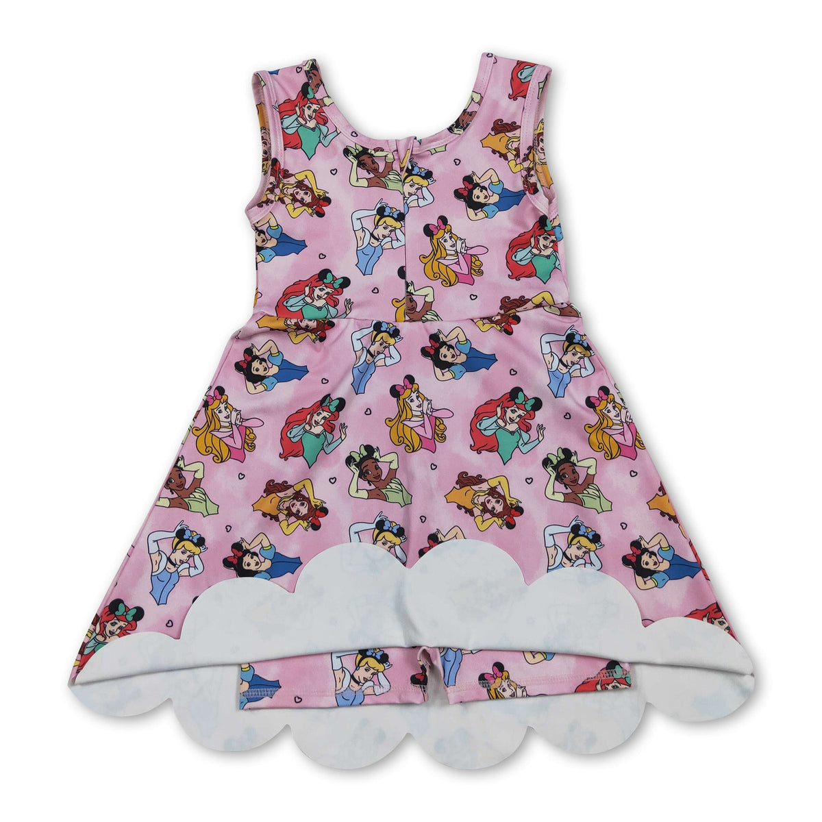 Sleeveless pink princess kids girls summer athletic dress