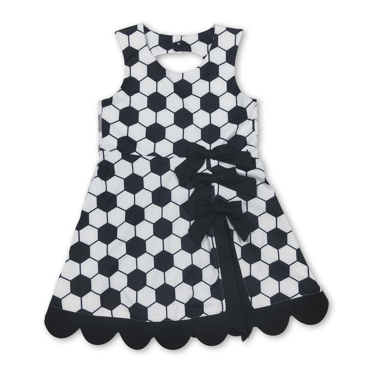 Sleeveless soccer bow kids girls athletic dresses