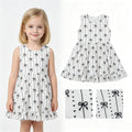 Sleeveless black bow heart ruffle kids girls dresses
