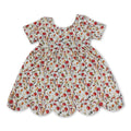 Short sleeves apple scallop kids girls back to school dress