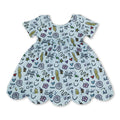 Short sleeves heart letters scallop kids girls back to school dress