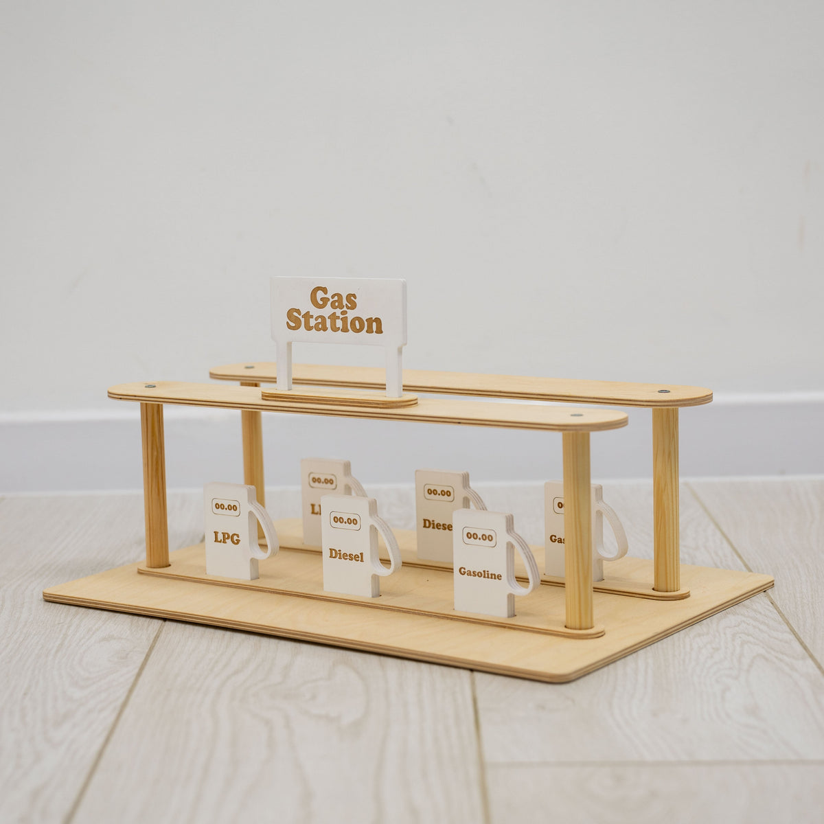 Wooden Gas Station Toy