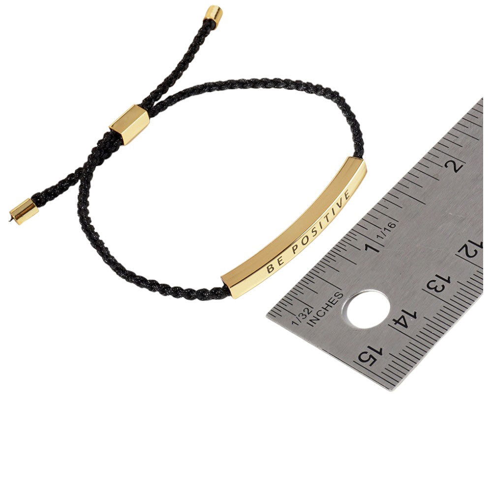 Gold Dipped FAITH HOPE LOVE Rope Cinch Pull Tie Bracelet