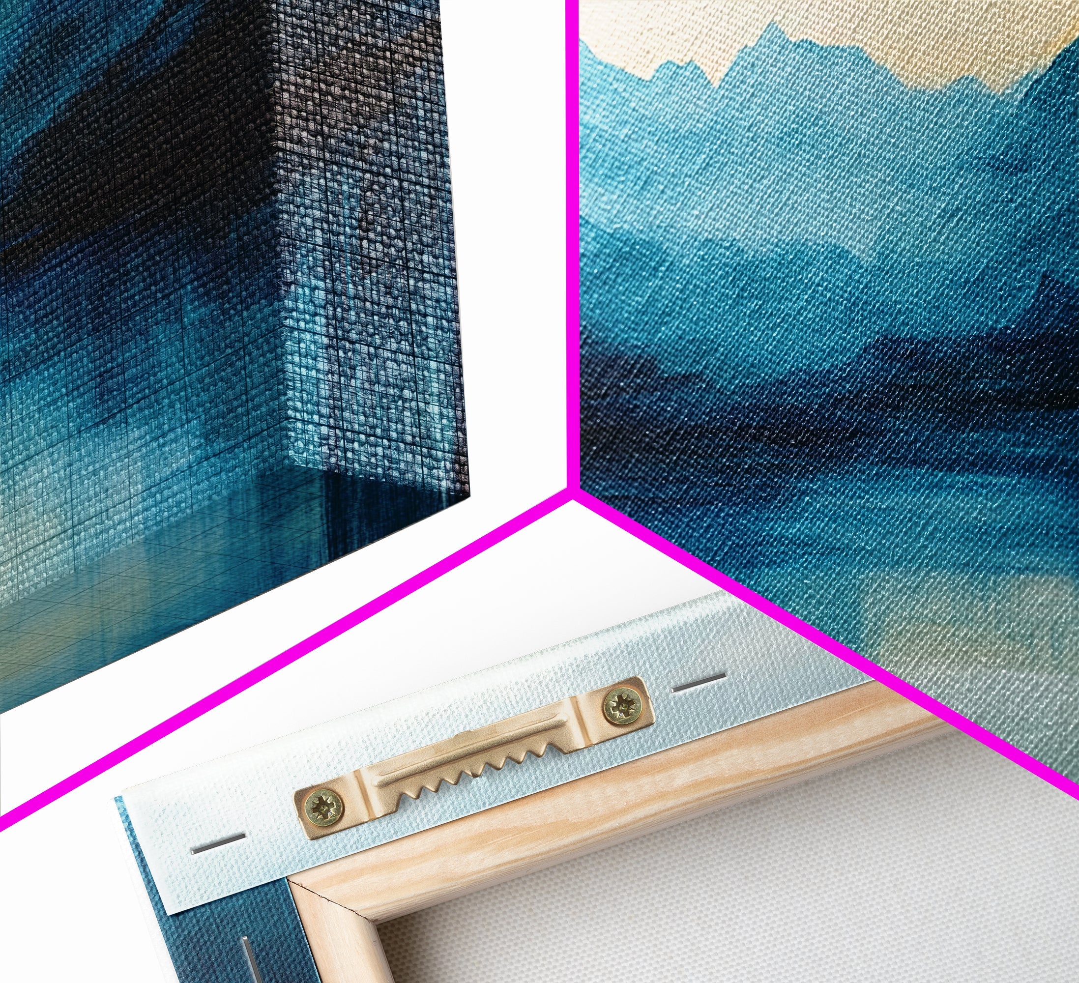 Moody Mountains, Blue Landscape, Panoramic Art, Canvas Print, Smoky Mountain Art, Extra Wide Art, Minimalist Art, Above Sofa Art