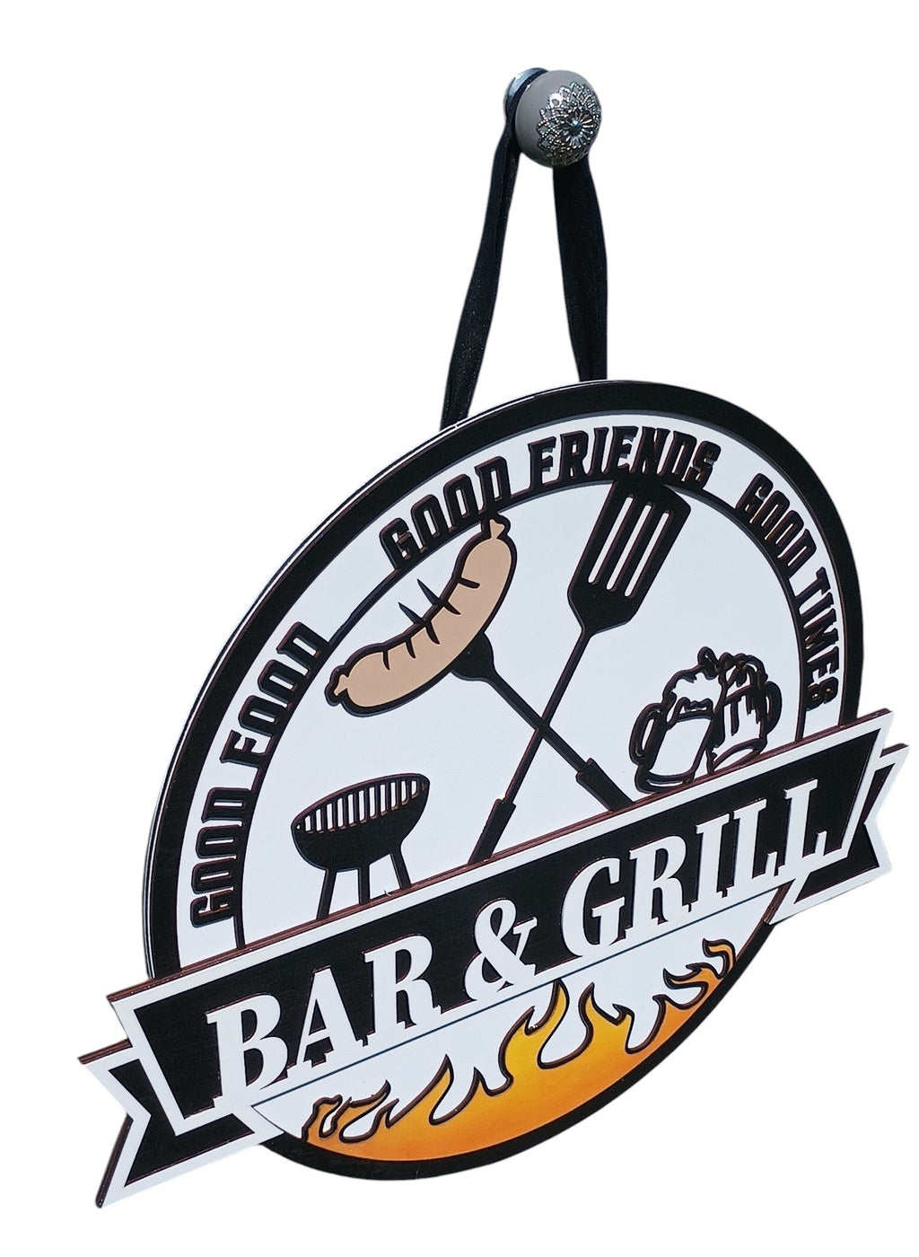 Bar & Grill Sign for Patio, Backyard & Outdoor Kitchen Decor