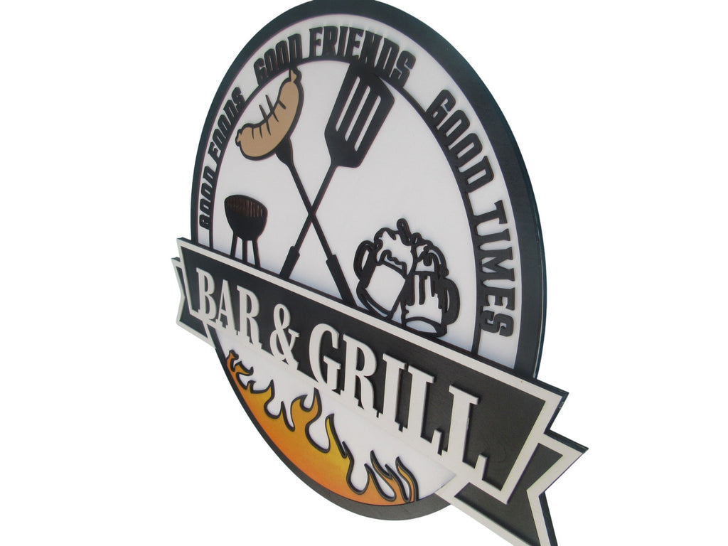 Bar & Grill Sign for Patio, Backyard & Outdoor Kitchen Decor