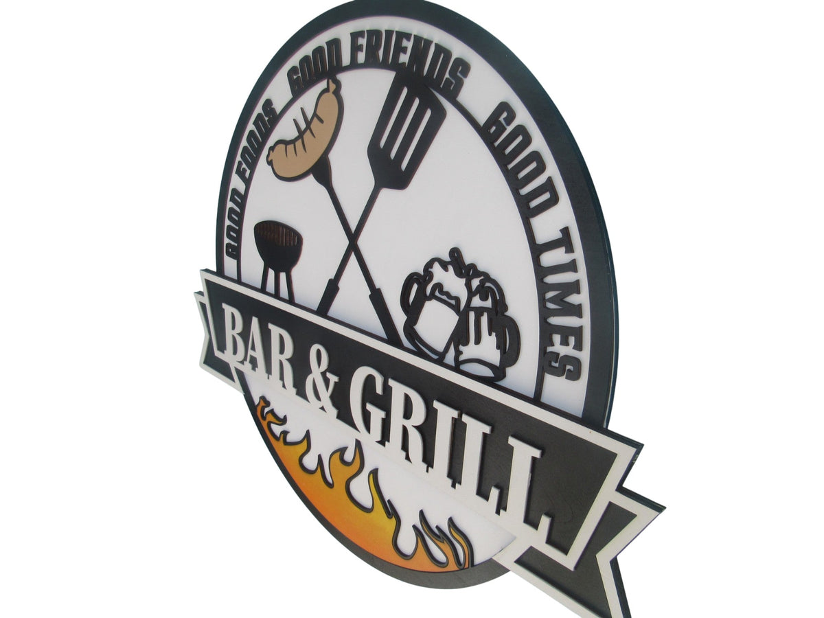 Bar & Grill Sign for Patio, Backyard & Outdoor Kitchen Decor
