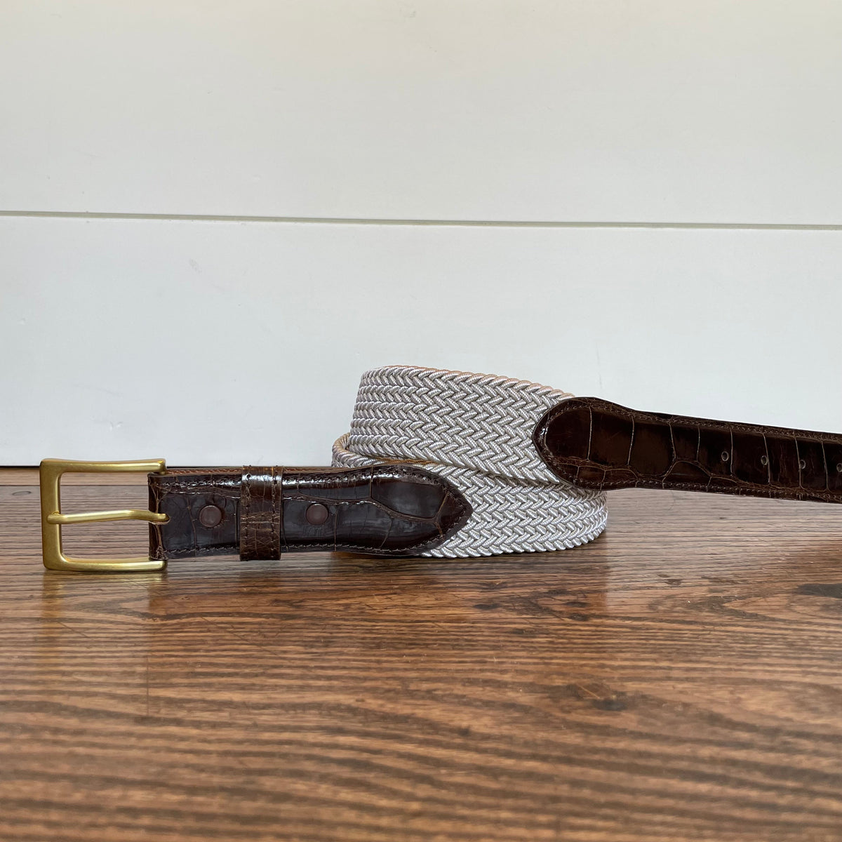 The Stretch Belt, Tan & White