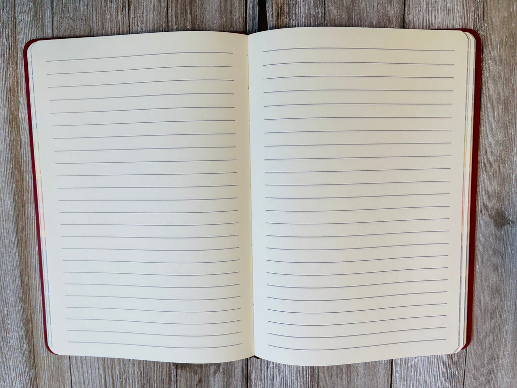 Pink Sparkly Faux Leather Glitter Lined Rainbow Hardcover Notebook
