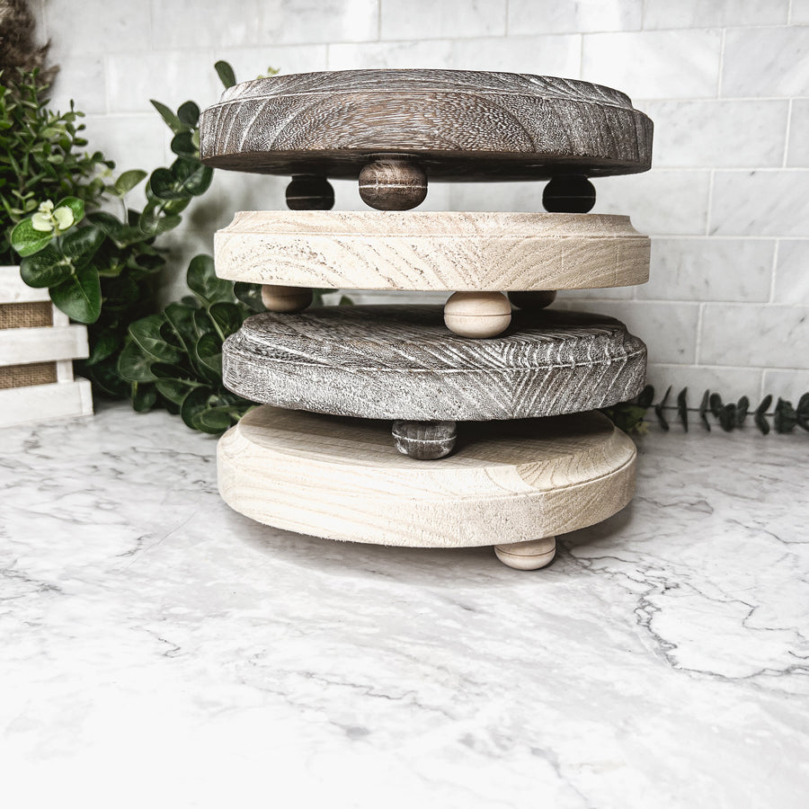 Rustic Handmade Wooden Stand Tray - Display Base, Candle And Soap Holder