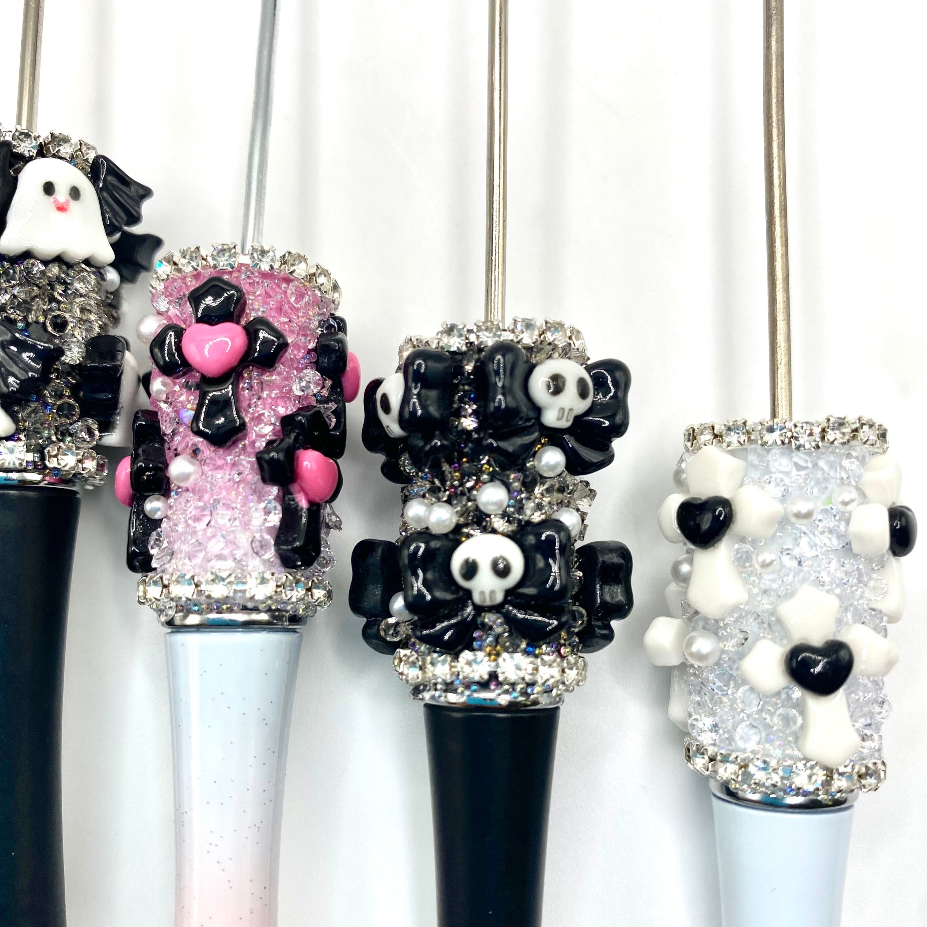 6pc Spooky Vibes Fancy Beadable Pens