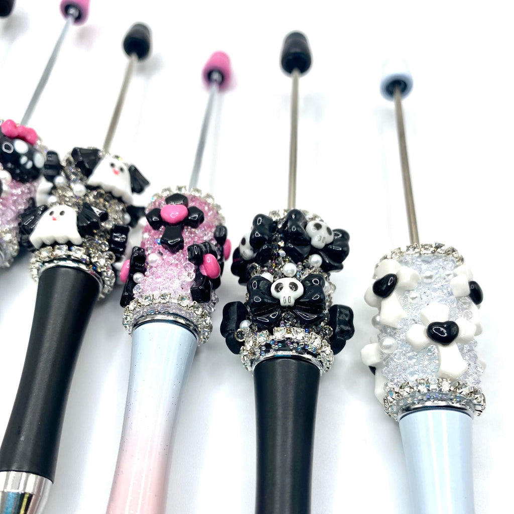 6pc Spooky Vibes Fancy Beadable Pens