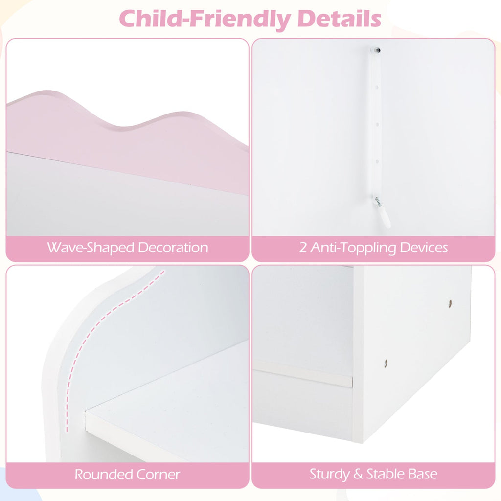 Kids Toy Storage Organizer Children Dress up Closet Wardrobe with Clothing Rack