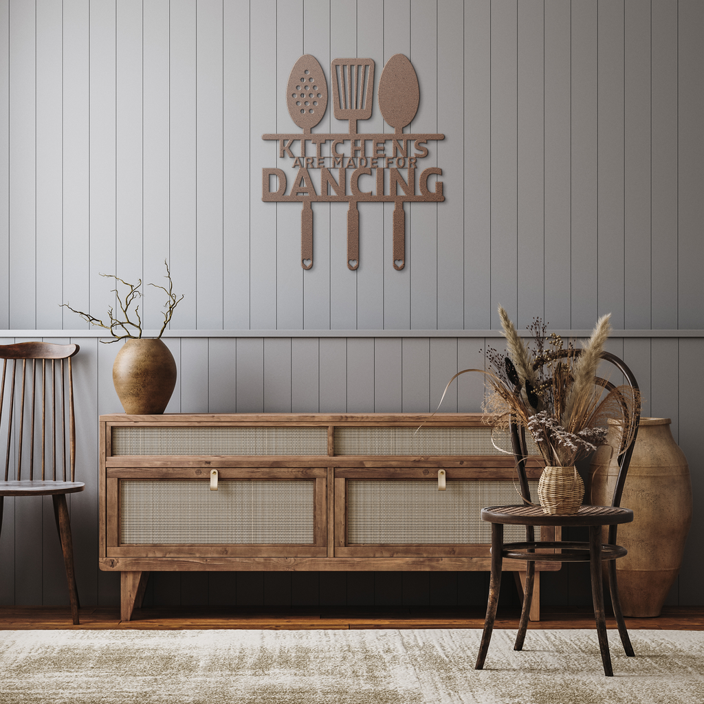 Kitchens Are Made for Dancing – Metal Wall Sign - 5 Colors & 6 Sizes!