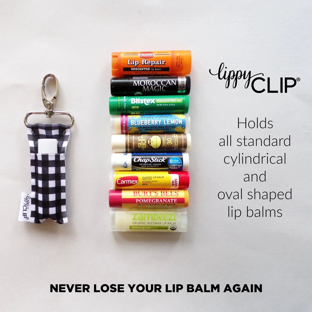 Rainbow Hearts on Black LippyClip®