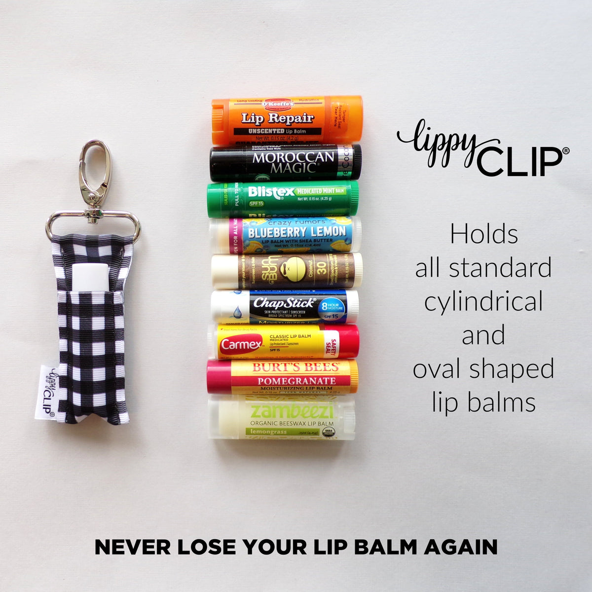 Sunflowers on Plaid LippyClip® Lip Balm Holder