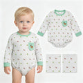 Long sleeves deer embroidery pocket plaid baby boy romper