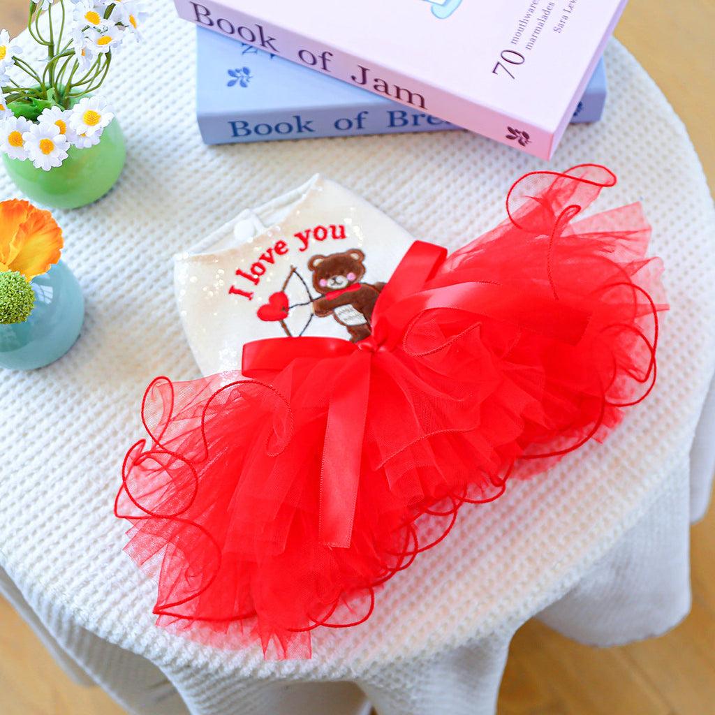 Red Valentine Dog Tutu Dress