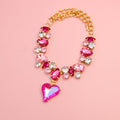 Crystal Heart Pet Necklace Dog accessories