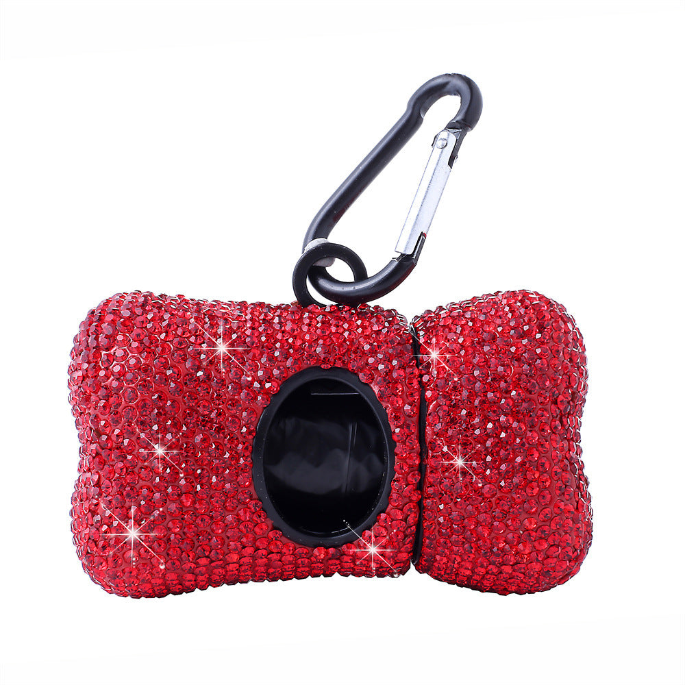 Sparkle Dog Poop Bag Holder – Crystal Bone Dispenser