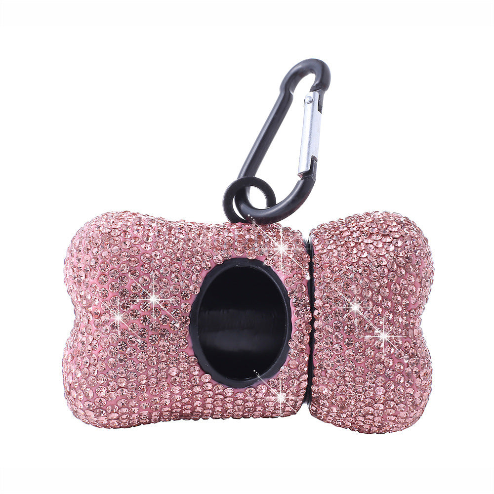 Sparkle Dog Poop Bag Holder – Crystal Bone Dispenser