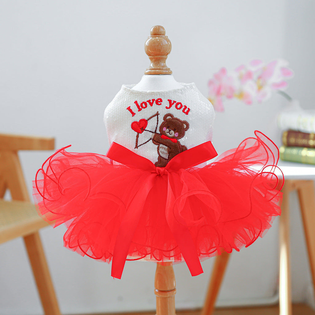 Red Valentine Dog Tutu Dress
