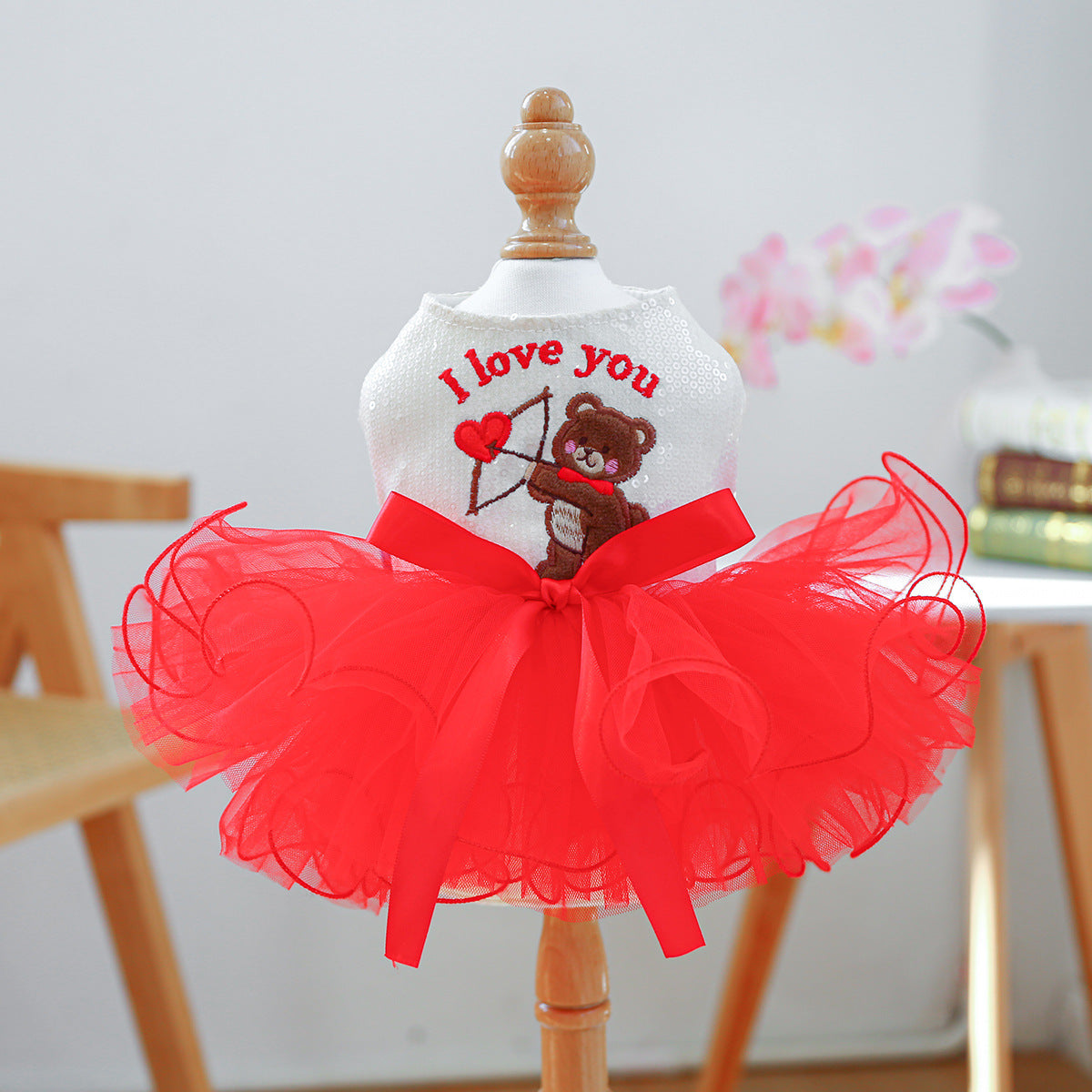 Red Valentine Dog Tutu Dress