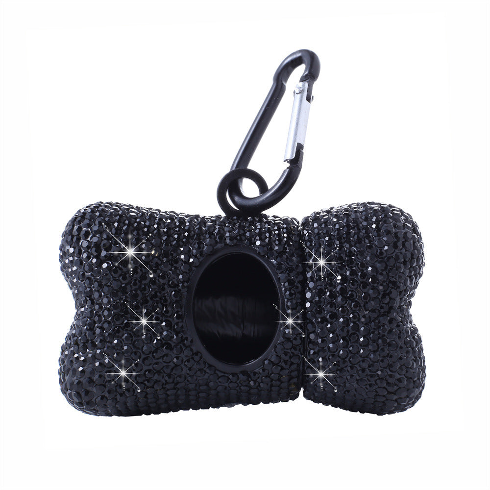 Sparkle Dog Poop Bag Holder – Crystal Bone Dispenser