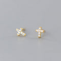 Cross Sterling Sier Simple Creative Small Design Suitable For Ear Earrings