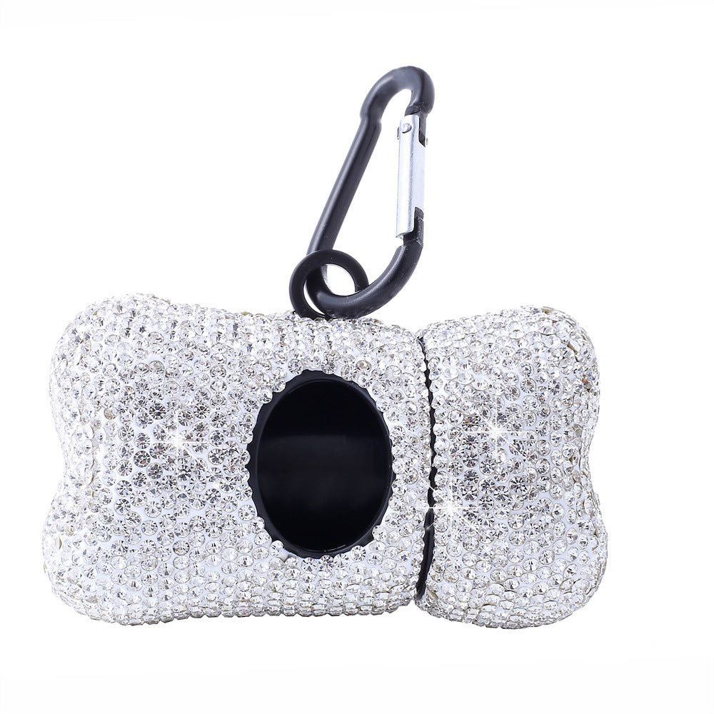 Sparkle Dog Poop Bag Holder – Crystal Bone Dispenser